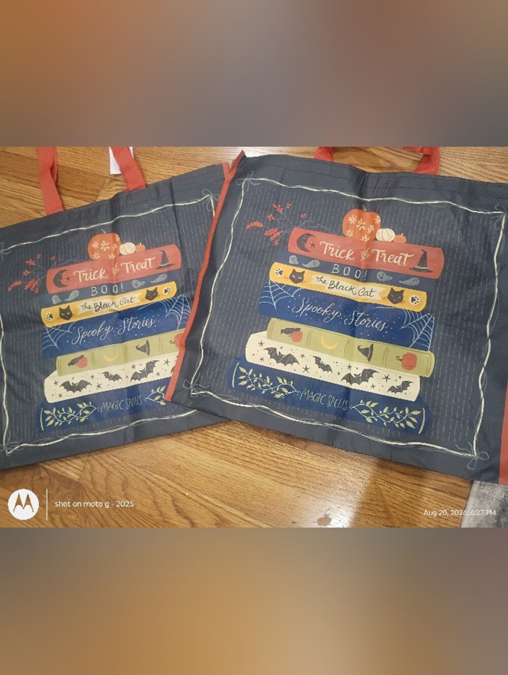 Halloween Reusablebooks  Shopping Large TJ  Maxx Tote Bag (2)